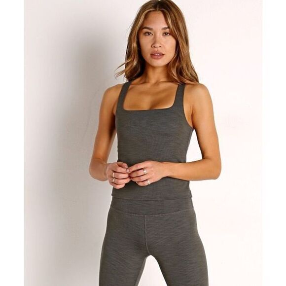 ✨Beyond Yoga Heather Rib Square Neck Tank✨ - Picture 1 of 8